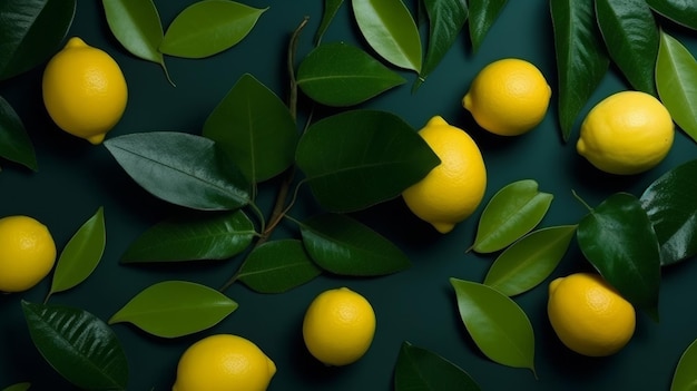 Fond naturel avec citron Illustration AI GenerativexA