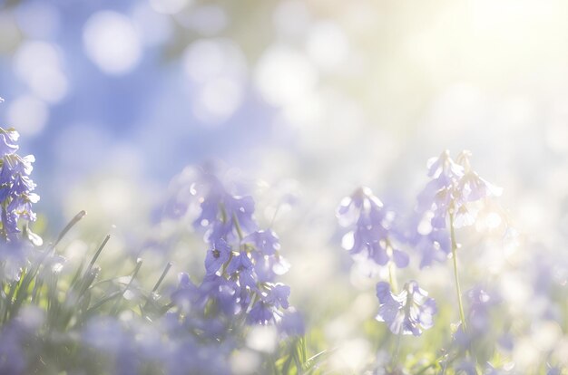 Fond naturel herbe fraîche avec des fleurs AI