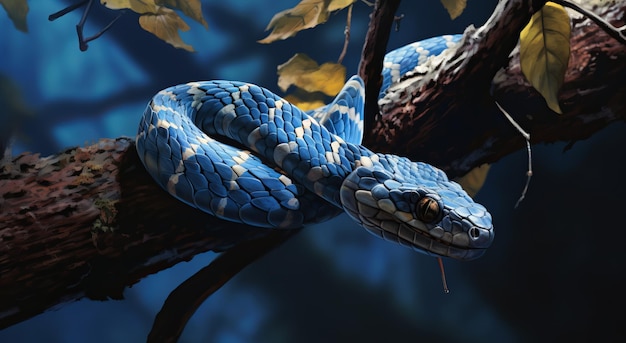 Un fond naturel de serpent bleu