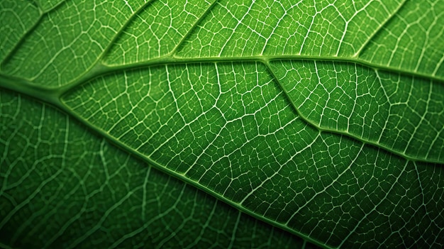 Fond naturel avec texture un gros plan de feuille verte