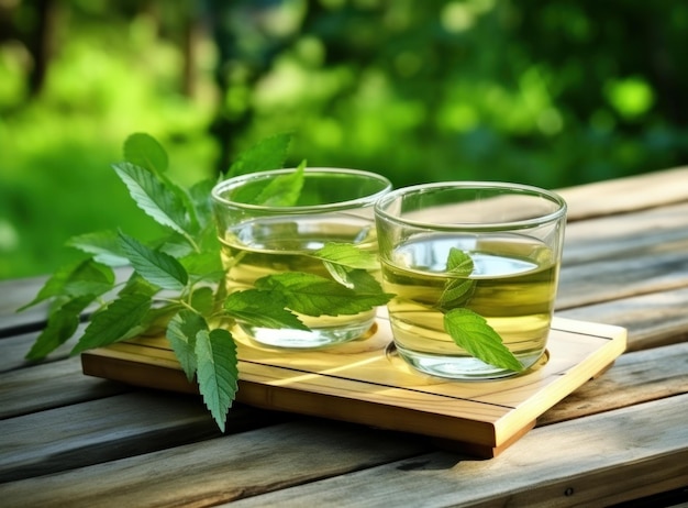 Fond naturel de thé vert
