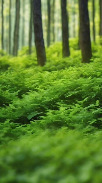 Fond naturel vert d'une forêt ou d'un bokeh décloisonné