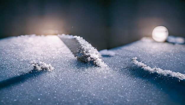 Fond de neige d'hiver Éclat de neige dans la lumière Illustration 3D de neige de nuit