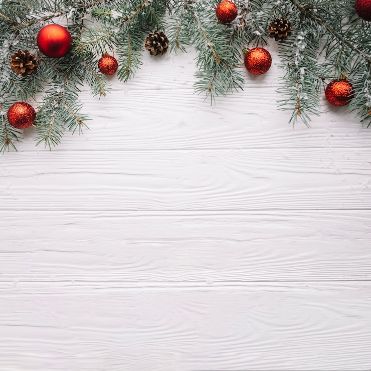 Photo fond de noël avec des balles et de l&#39;espace sur le fond