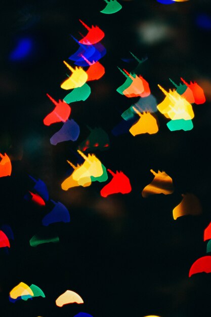 Fond de Noël, bokeh sous la forme d&#39;une licorne. Flou d&#39;arrière-plan