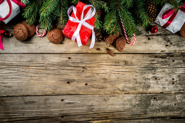 Fond de Noël avec des décorations