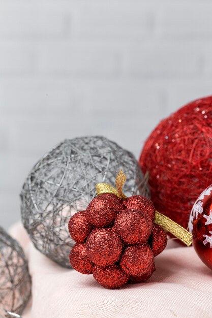 Photo fond de noël avec des décorations