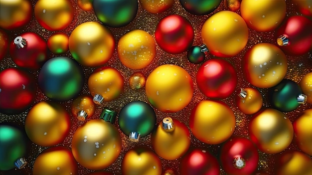 Fond de Noël ou du nouvel an avec des boules colorées