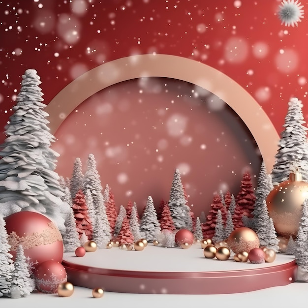 Fond de Noël et du Nouvel An, rendu 3D, illustration 3D