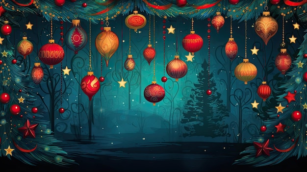 Fond de Noël festif avec des couleurs vibrantes
