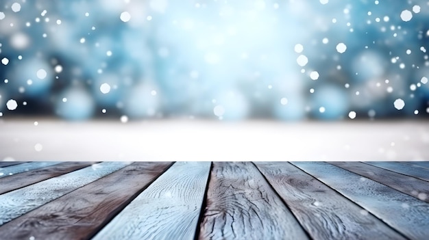 fond de noël avec table en bois