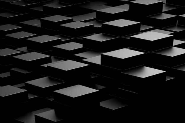 Photo un fond noir avec beaucoup de cubes au milieu