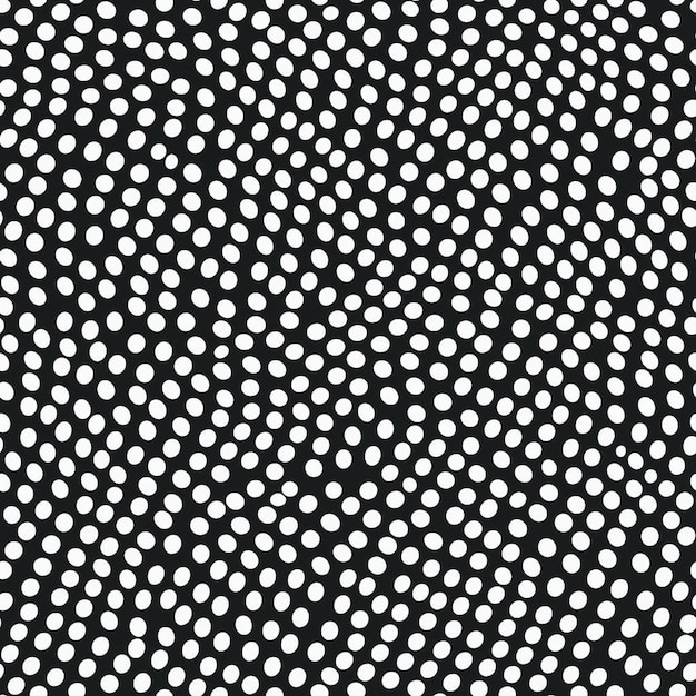 un fond noir et blanc avec des cercles et des points.