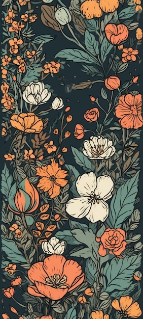 Un fond noir avec un bouquet de fleurs et un fond vert avec une fleur blanche et orange.