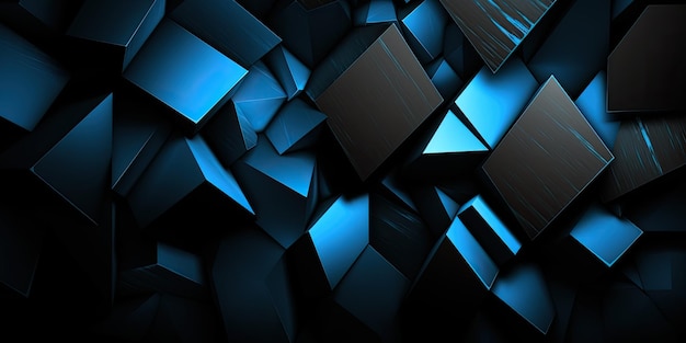 Un fond noir avec des cubes bleus et les mots " bleu " dessus.