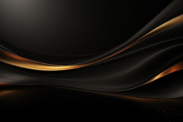fond noir élégant avec ligne dorée ondulée luxe moderne