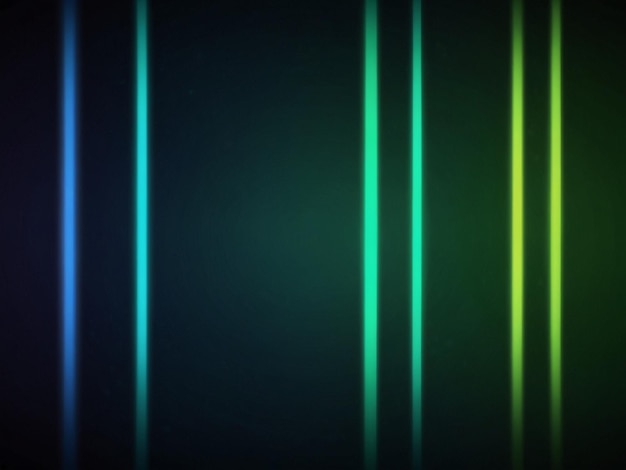 un fond noir avec des lignes vertes et bleues