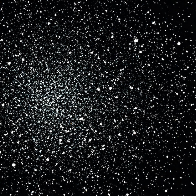 Fond noir de neige texture abstraite ou flocons de neige tombant dans le ciel superposition