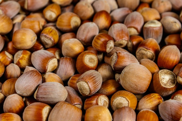 Fond de nourriture des noisettes entières