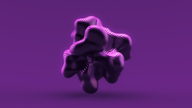 Fond d'objet de forme violette. Illustration 3D, rendu 3D.