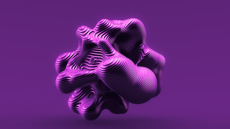 Photo fond d'objet de forme violette. illustration 3d, rendu 3d.