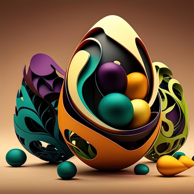 Fond d'oeufs de Pâques de vacances Oeufs de Pâques colorés et décorés de manière abstraite