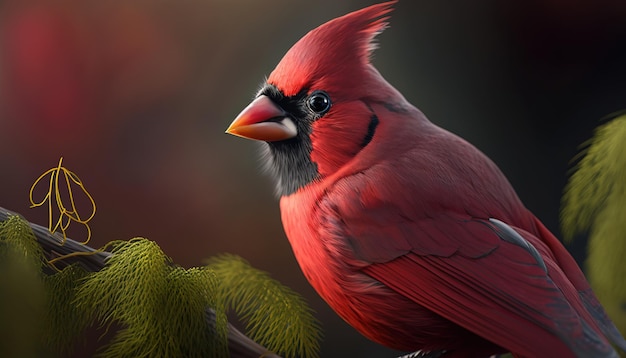 Fond d'oiseau cardinal rouge