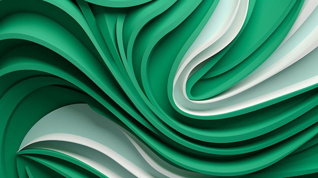 Un fond d'onde abstraite vert et blanc