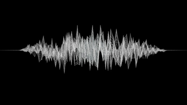 Fond d'onde sonore abstraite 3d Forme d'onde de la technologie numérique sur fond vide Science