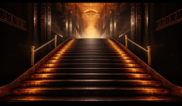 Fond d'or avec des escaliers