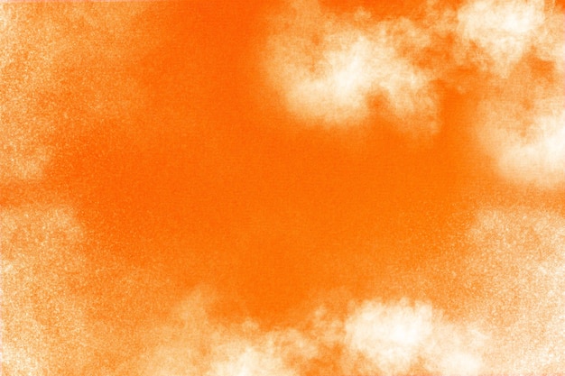 Fond orange abstrait avec des taches blanches pour le design