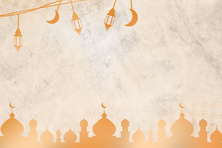Photo un fond orange avec une bannière pour le ramadan
