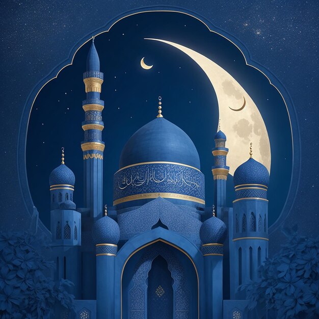 Photo fond ornemental à motifs arabes de la mosquée islamique carte de vœux pour le ramadan karee