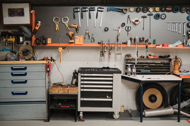 Photo fond d'outils équipement pour atelier de garage