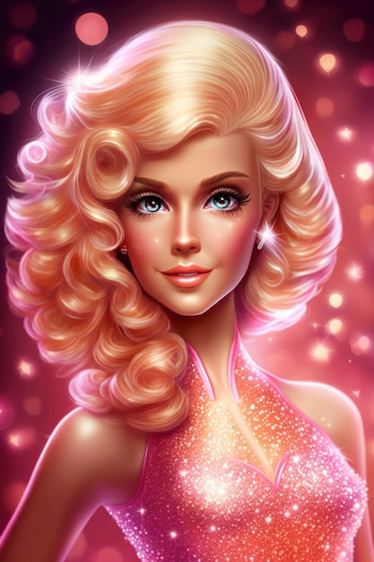 Fond de paillettes Barbie