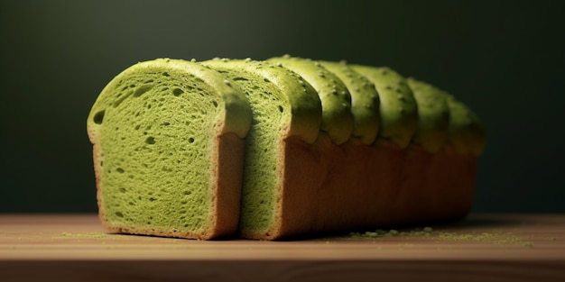 Fond de pain de pain matcha généré par l'IA