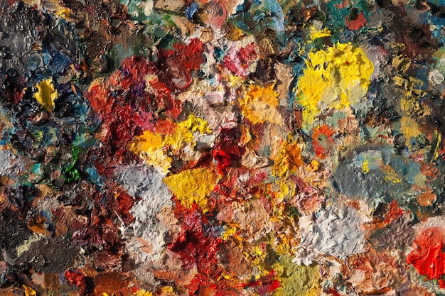 Fond de palette de peinture à l'huile d'artistes