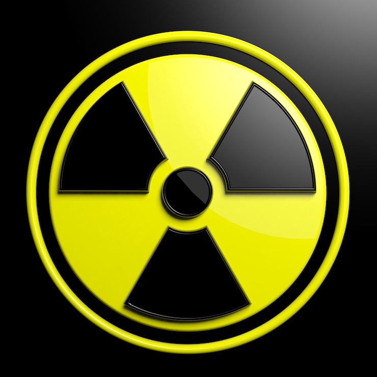 Photo fond de panneau d'avertissement nucléaire