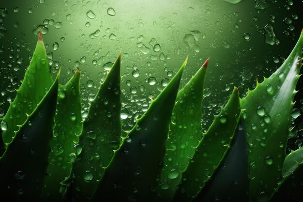 Fond panoramique avec Aloe Vera illuminé