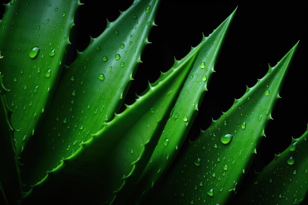 Fond panoramique avec Aloe Vera illuminé