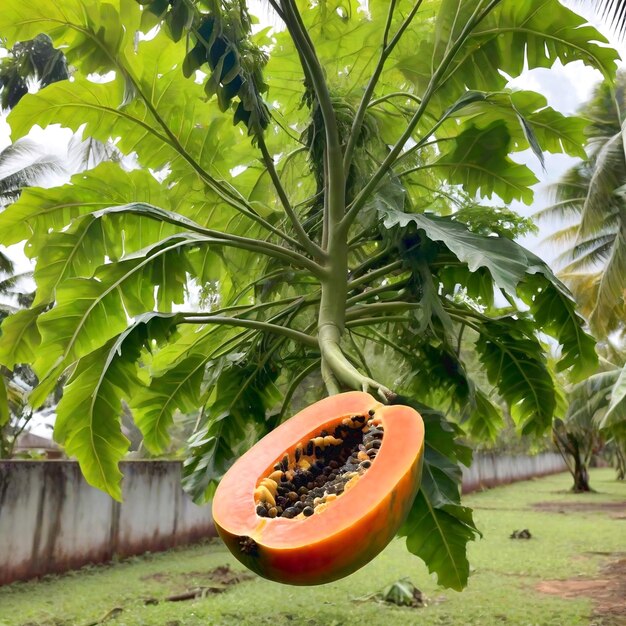 Photo fond de papaye fraîche généré par ai