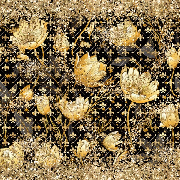 Fond de papier numérique sans couture avec des paillettes