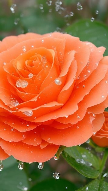 Le fond de papier peint de belles roses orange