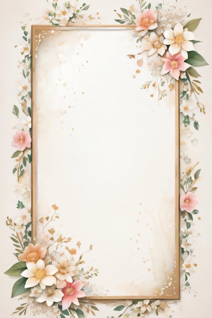 Fond de papier rétro vintage avec des fleurs blanches