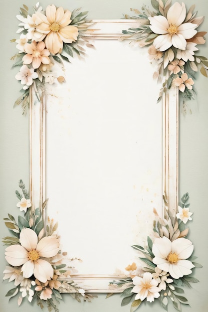 Fond de papier rétro vintage avec des fleurs blanches