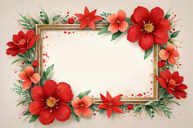 Fond de papier rétro vintage avec des fleurs rouges