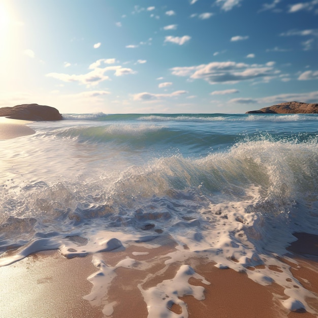 fond de paysage marin avec des vagues