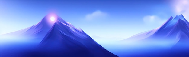 Fond de paysage de montagne texturé sombre minimal fond d'écran moderne Illustration de bannière graphique simple Panorama