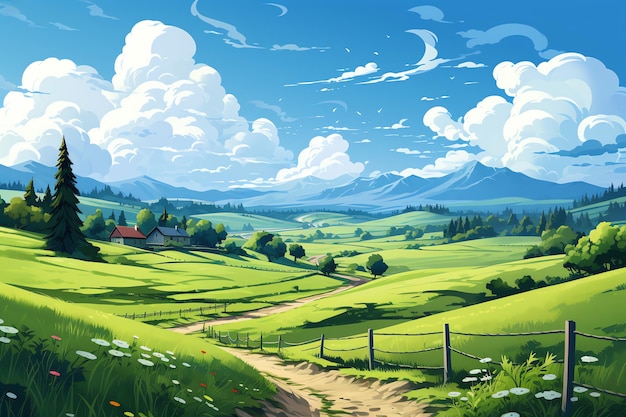 Fond de paysage paysage vert