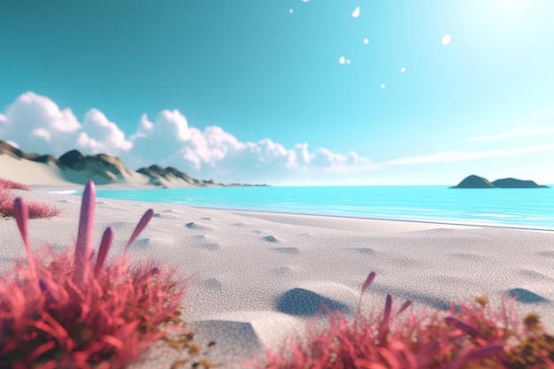 Fond de paysage de plage de rendu 3D